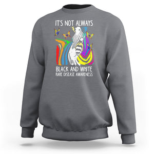 Rare Disease Day Shirts Sweatshirt It's Not Always Black And White Rare Disease Awareness Rainbow Zebra Kids TS02 Charcoal Printyourwear