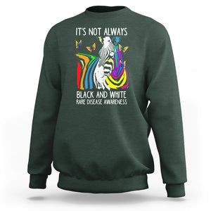 Rare Disease Day Shirts Sweatshirt It's Not Always Black And White Rare Disease Awareness Rainbow Zebra Kids TS02 Dark Forest Green Printyourwear