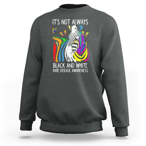 Rare Disease Day Shirts Sweatshirt It's Not Always Black And White Rare Disease Awareness Rainbow Zebra Kids TS02 Dark Heather Printyourwear