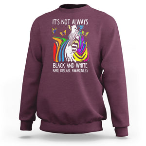 Rare Disease Day Shirts Sweatshirt It's Not Always Black And White Rare Disease Awareness Rainbow Zebra Kids TS02 Maroon Printyourwear