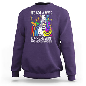 Rare Disease Day Shirts Sweatshirt It's Not Always Black And White Rare Disease Awareness Rainbow Zebra Kids TS02 Purple Printyourwear