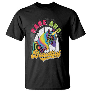 Rare Disease Day Shirts T Shirt Rare And Beautiful Rare Disease Awareness Rare Disease Warrior Rainbow Zebra TS02 Black Printyourwear