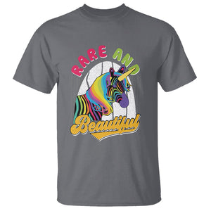 Rare Disease Day Shirts T Shirt Rare And Beautiful Rare Disease Awareness Rare Disease Warrior Rainbow Zebra TS02 Charcoal Printyourwear