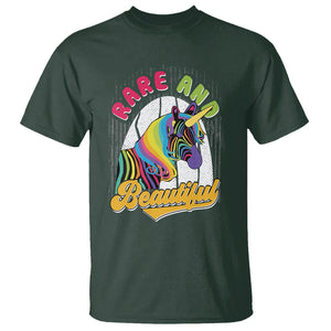 Rare Disease Day Shirts T Shirt Rare And Beautiful Rare Disease Awareness Rare Disease Warrior Rainbow Zebra TS02 Dark Forest Green Printyourwear