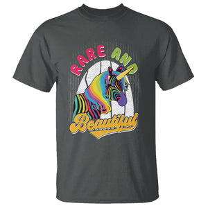 Rare Disease Day Shirts T Shirt Rare And Beautiful Rare Disease Awareness Rare Disease Warrior Rainbow Zebra TS02 Dark Heather Printyourwear