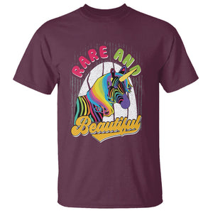 Rare Disease Day Shirts T Shirt Rare And Beautiful Rare Disease Awareness Rare Disease Warrior Rainbow Zebra TS02 Maroon Printyourwear