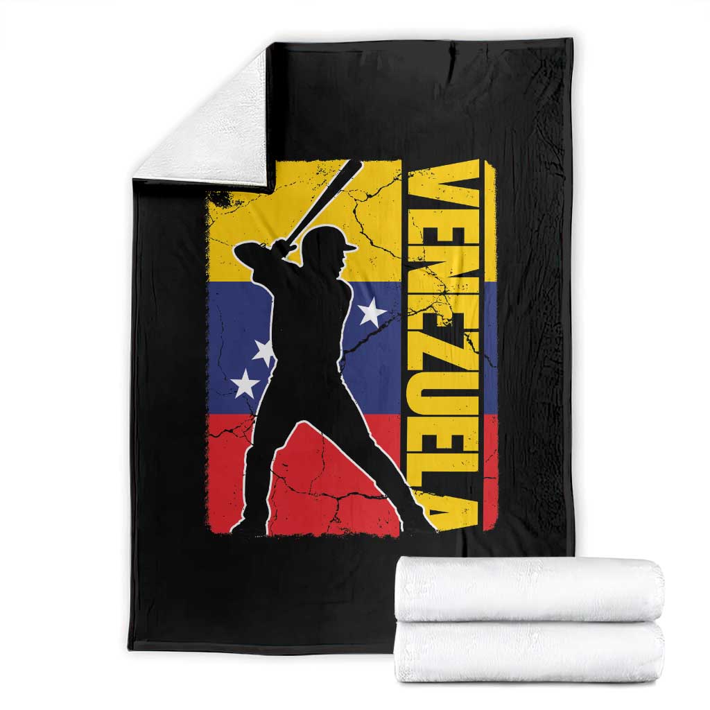 Venezuela Baseball Pride Vintage Flag Throw Blanket Venezuelan Sports Fan Gift for Latino Beisbol Lovers TS02 Black Print Your Wear