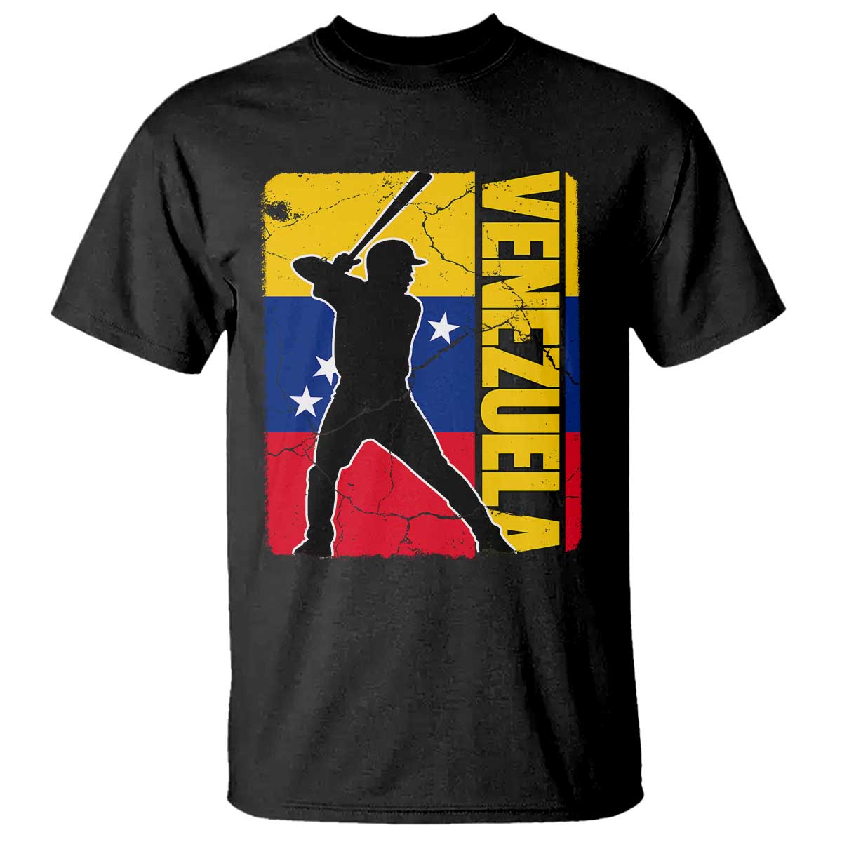 Venezuela Baseball Pride Vintage Flag T Shirt - Venezuelan Sports Fan Gift for Latino Beisbol Lovers TS02 Black Print Your Wear