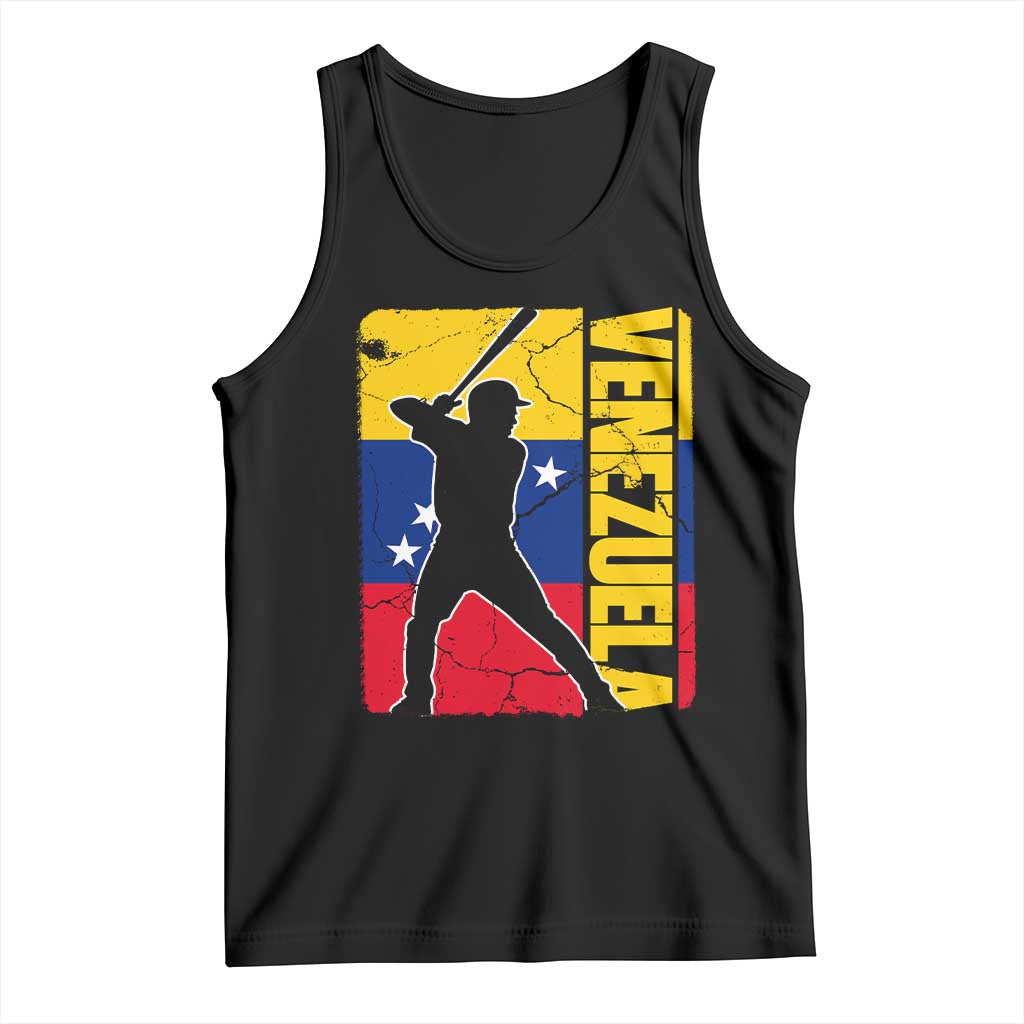 Venezuela Baseball Pride Vintage Flag Tank Top Venezuelan Sports Fan Gift for Latino Beisbol Lovers TS02 Black Print Your Wear