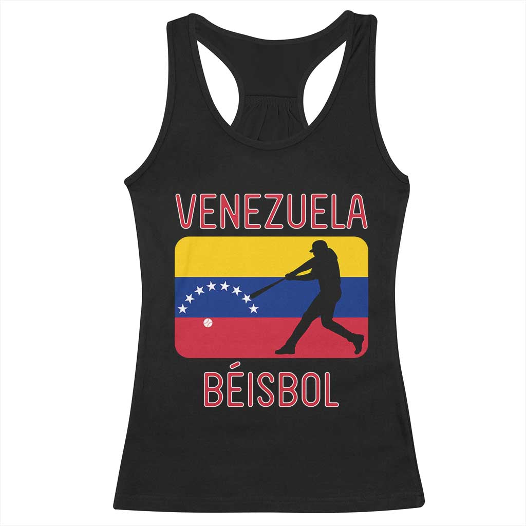 Venezuela Beisbol Flag Racerback Tank Top Venezuelan Baseball Pride Latino Sports Fans TS02 Black Print Your Wear