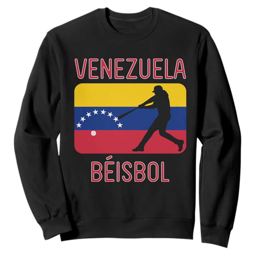 Venezuela Beisbol Flag Sweatshirt Venezuelan Baseball Pride Latino Sports Fans TS02 Black Print Your Wear