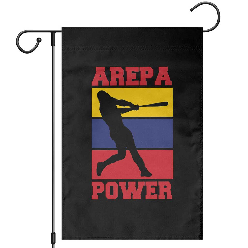 Arepa Power Venezuela Baseball Flag Garden Flag Funny Venezuelan Pride Gift for Beisbol Lovers TS02 Black Print Your Wear