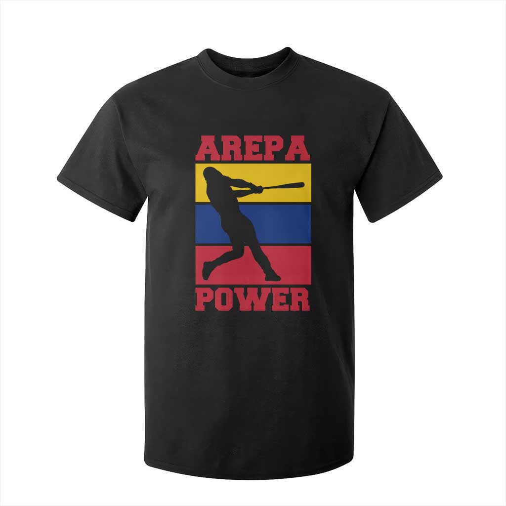 Arepa Power Venezuela Baseball Flag T Shirt For Kid Funny Venezuelan Pride Gift for Beisbol Lovers TS02 Black Print Your Wear
