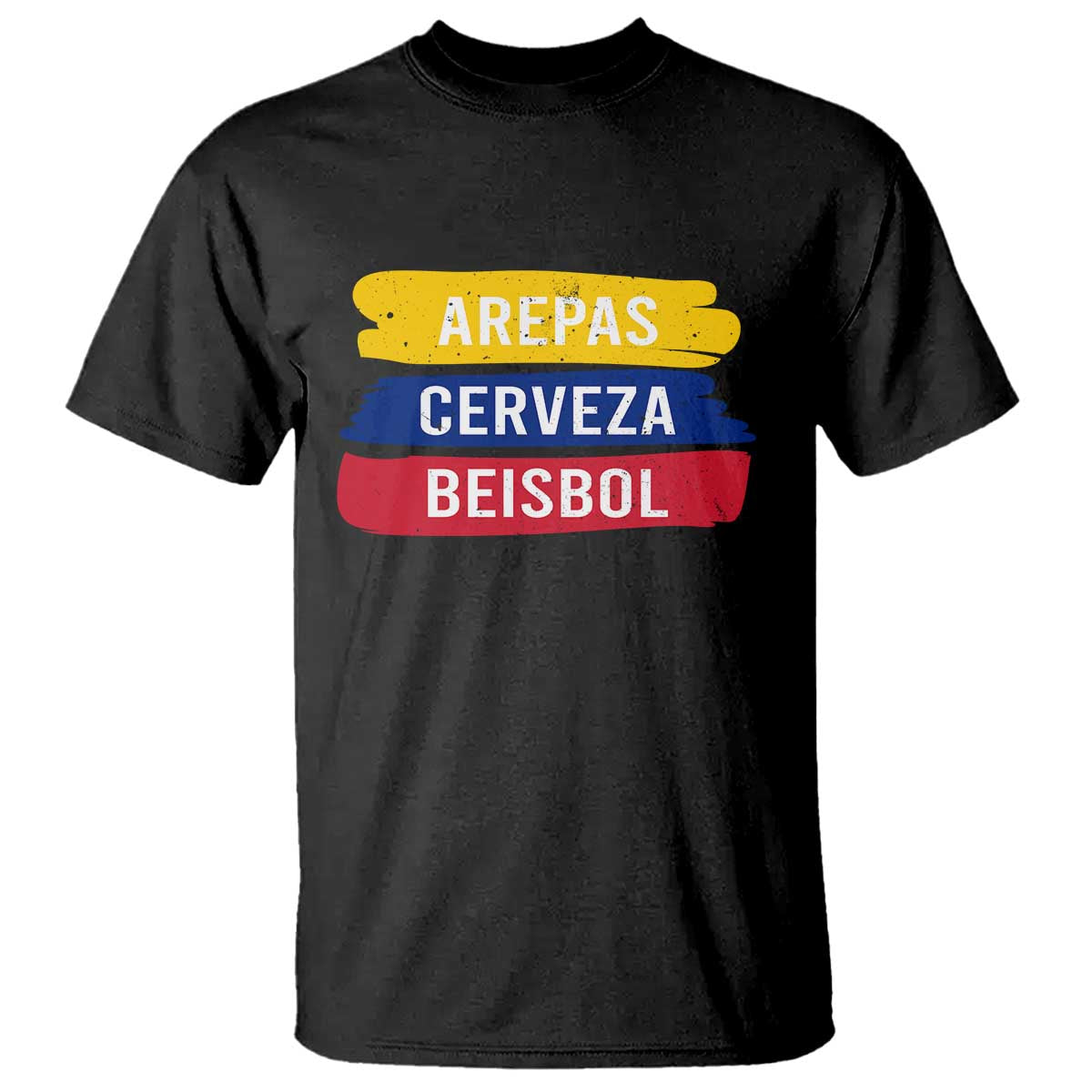 Arepas Cerveza Beisbol Venezuela Things T Shirt Funny Latino Food Beer and Baseball Pride TS02 Black Print Your Wear