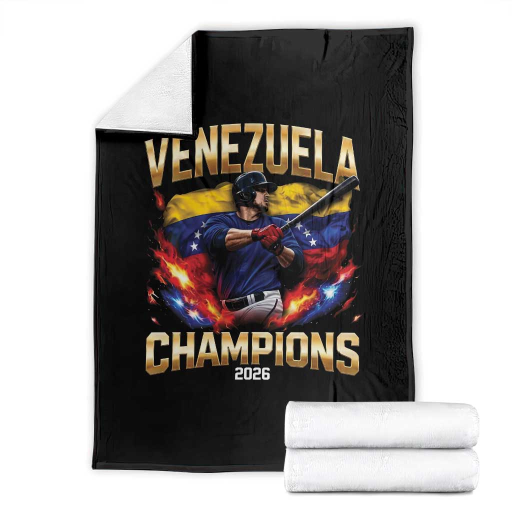 Venezuela Champions 2026 Throw Blanket Beisbol Venezuelan Pride Flag Baseball Fans TS02 Black Print Your Wear