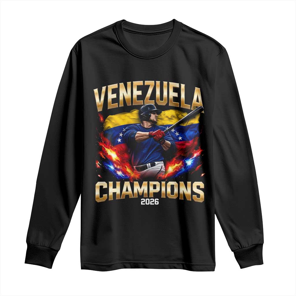 Venezuela Champions 2026 Long Sleeve Shirt Beisbol Venezuelan Pride Flag Baseball Fans TS02 Black Print Your Wear