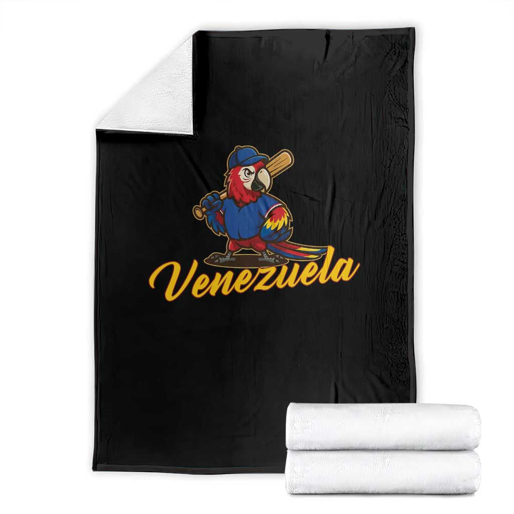 Venezuela Guacamaya Macaw Baseball Throw Blanket Venezuelan Pride Latino Beisbol Fans TS02 Black Print Your Wear