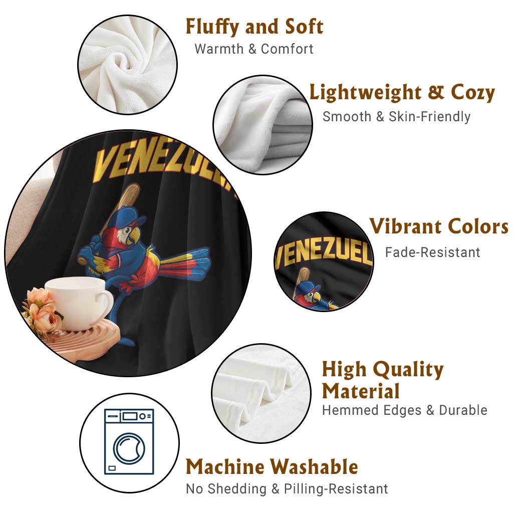 Venezuela Baseball Macaw Batter Throw Blanket Ara Macao Guacamaya Venezuelan Pride TS02 Print Your Wear