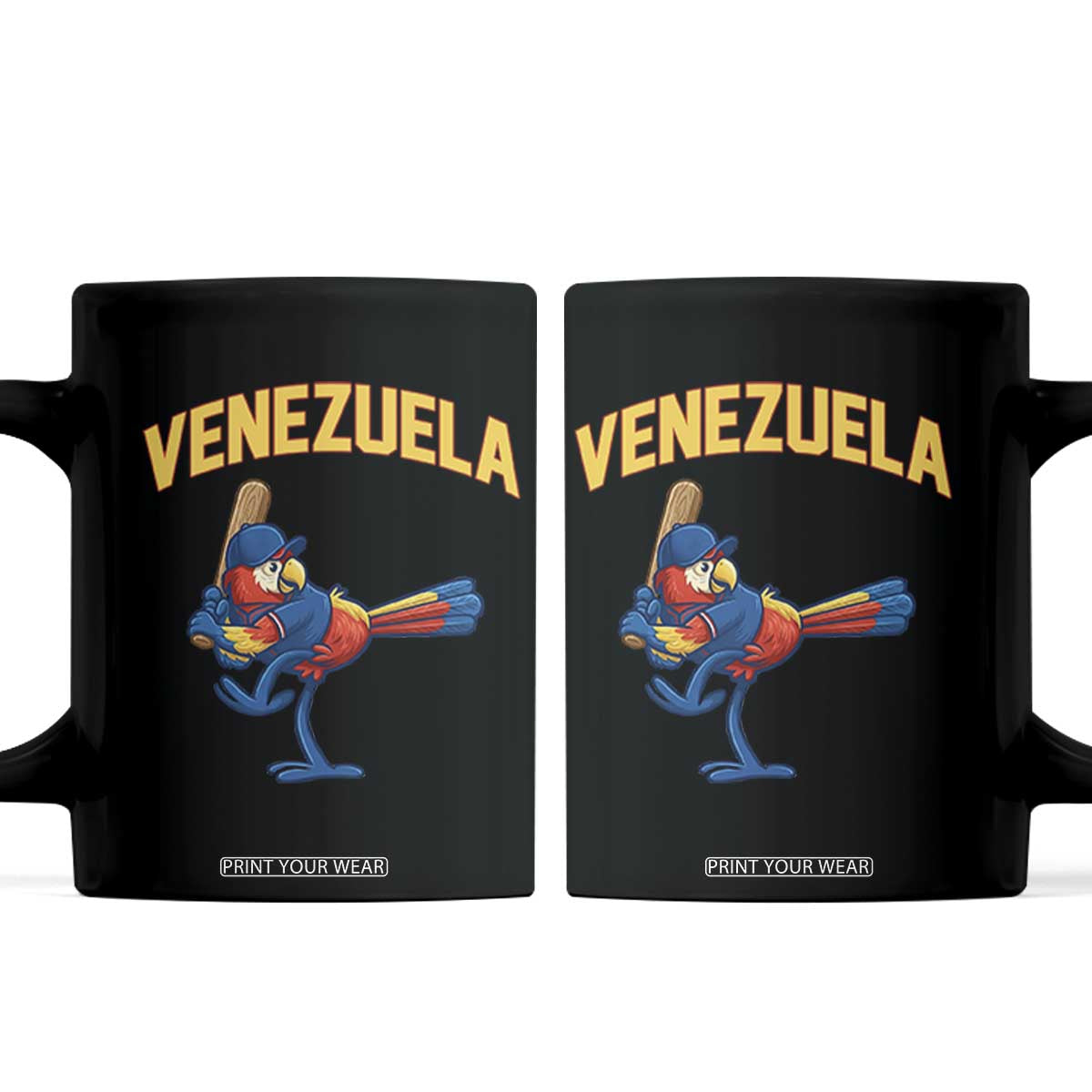 Venezuela Baseball Macaw Batter Coffee Mug Ara Macao Guacamaya Venezuelan Pride TS02 Black Print Your Wear