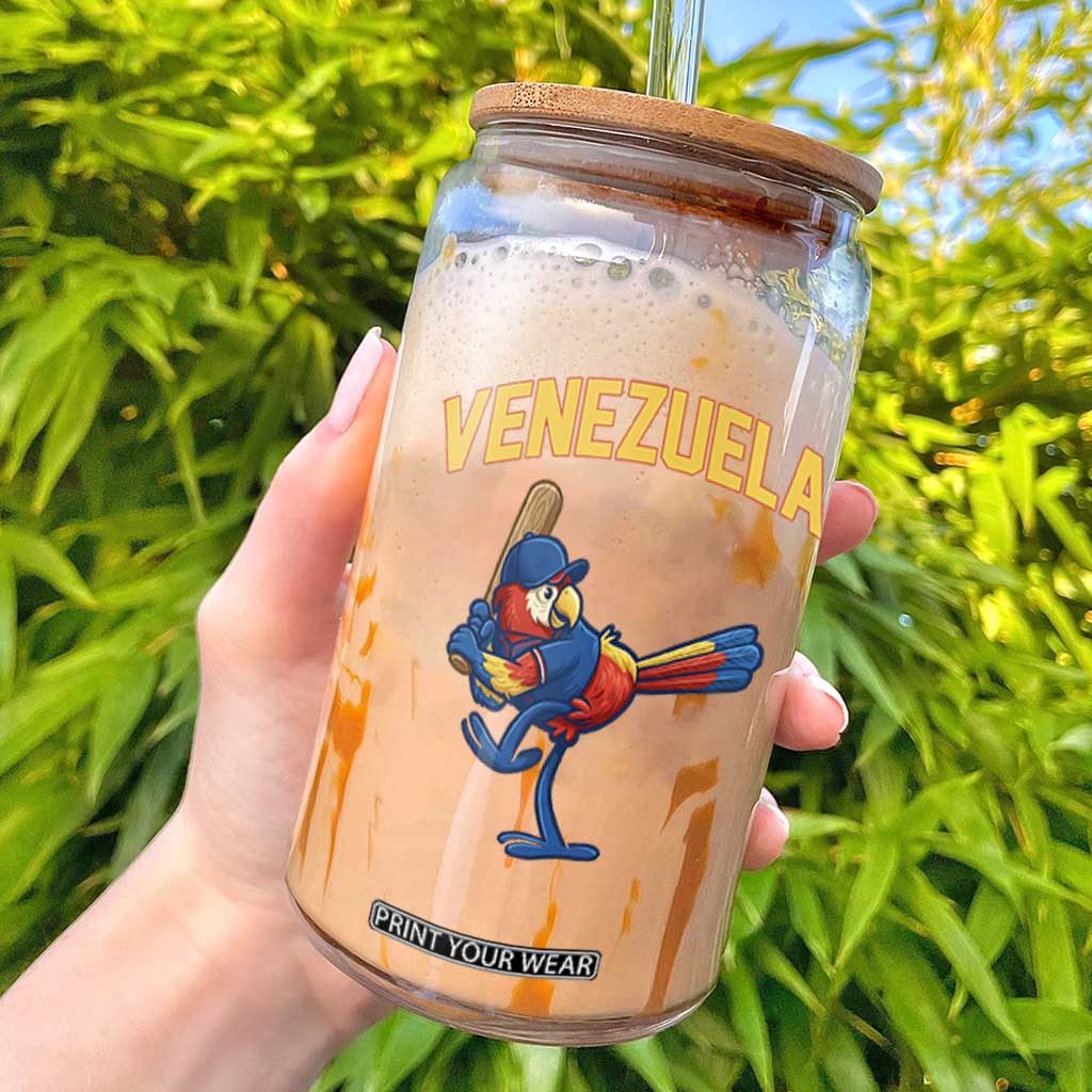 Venezuela Baseball Macaw Batter Glass Can Ara Macao Guacamaya Venezuelan Pride TS02 Black Print Your Wear