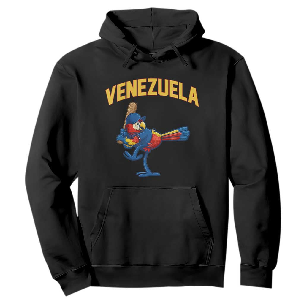 Venezuela Baseball Macaw Batter Hoodie Ara Macao Guacamaya Venezuelan Pride TS02 Black Print Your Wear