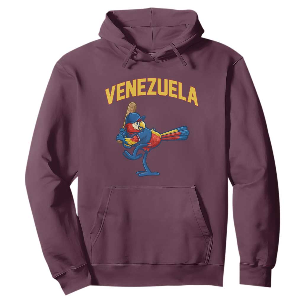 Venezuela Baseball Macaw Batter Hoodie Ara Macao Guacamaya Venezuelan Pride TS02 Maroon Print Your Wear