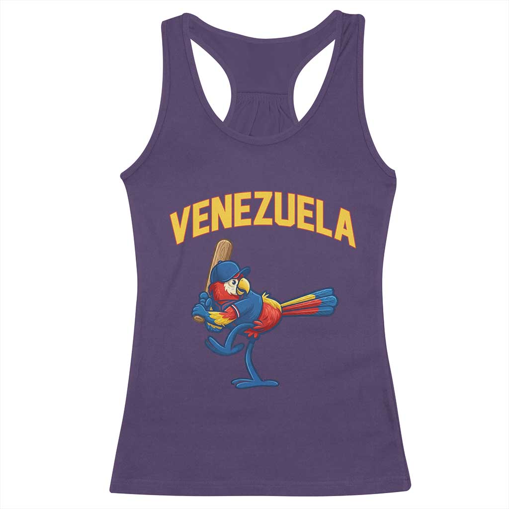 Venezuela Baseball Macaw Batter Racerback Tank Top Ara Macao Guacamaya Venezuelan Pride TS02 Purple Print Your Wear
