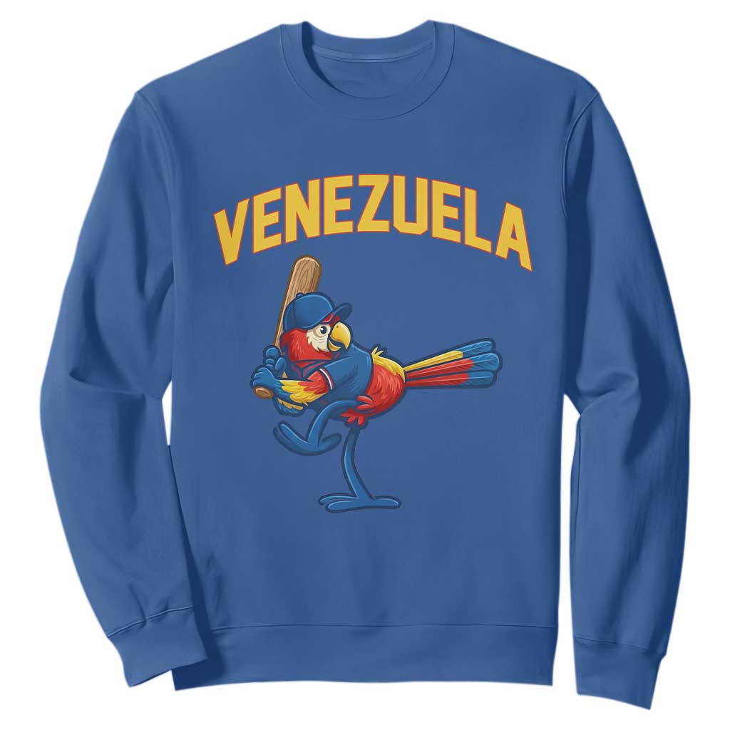 Venezuela Baseball Macaw Batter Sweatshirt Ara Macao Guacamaya Venezuelan Pride TS02 Royal Blue Print Your Wear