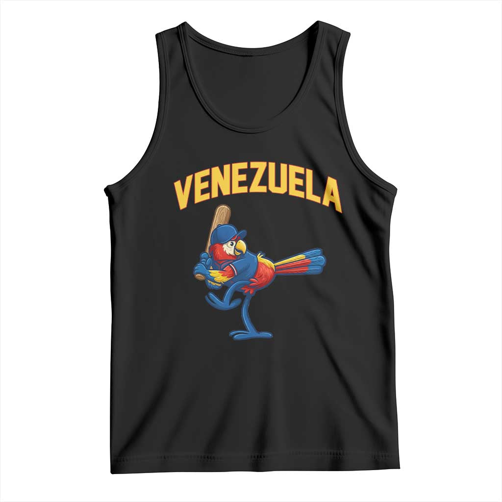 Venezuela Baseball Macaw Batter Tank Top Ara Macao Guacamaya Venezuelan Pride TS02 Black Print Your Wear