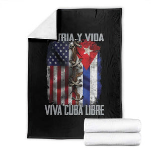 Patria y Vida Cuba Libre Freedom Throw Blanket Cuban Pride Independence USA Cuba Flag TS02 Black Print Your Wear