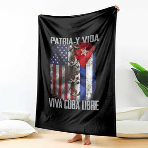Patria y Vida Cuba Libre Freedom Throw Blanket Cuban Pride Independence USA Cuba Flag TS02 Print Your Wear