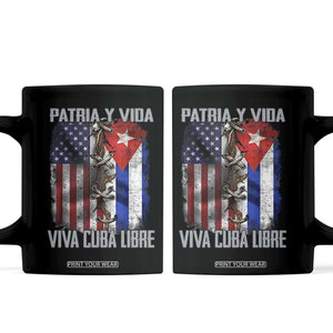 Patria y Vida Cuba Libre Freedom Coffee Mug Cuban Pride Independence USA Cuba Flag TS02 Black Print Your Wear