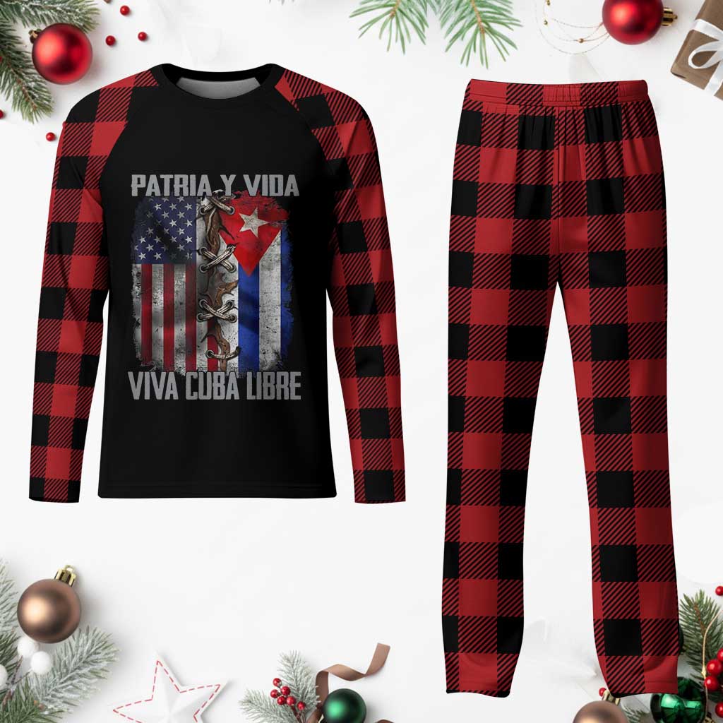 Patria y Vida Cuba Libre Freedom Plaid Pajama Set Cuban Pride Independence USA Cuba Flag TS02 Buffalo Plaid Print Your Wear
