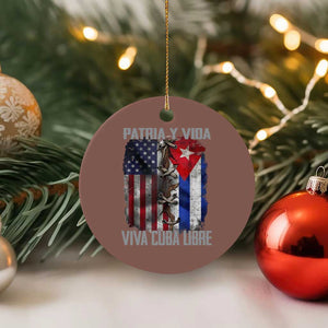 Patria y Vida Cuba Libre Freedom Ceramic Ornament Cuban Pride Independence USA Cuba Flag TS02 1pc Mocha Print Your Wear
