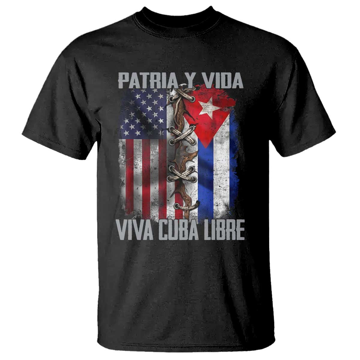 Patria y Vida Cuba Libre Freedom T Shirt - Cuban Pride Independence USA Cuba Flag TS02 Black Print Your Wear