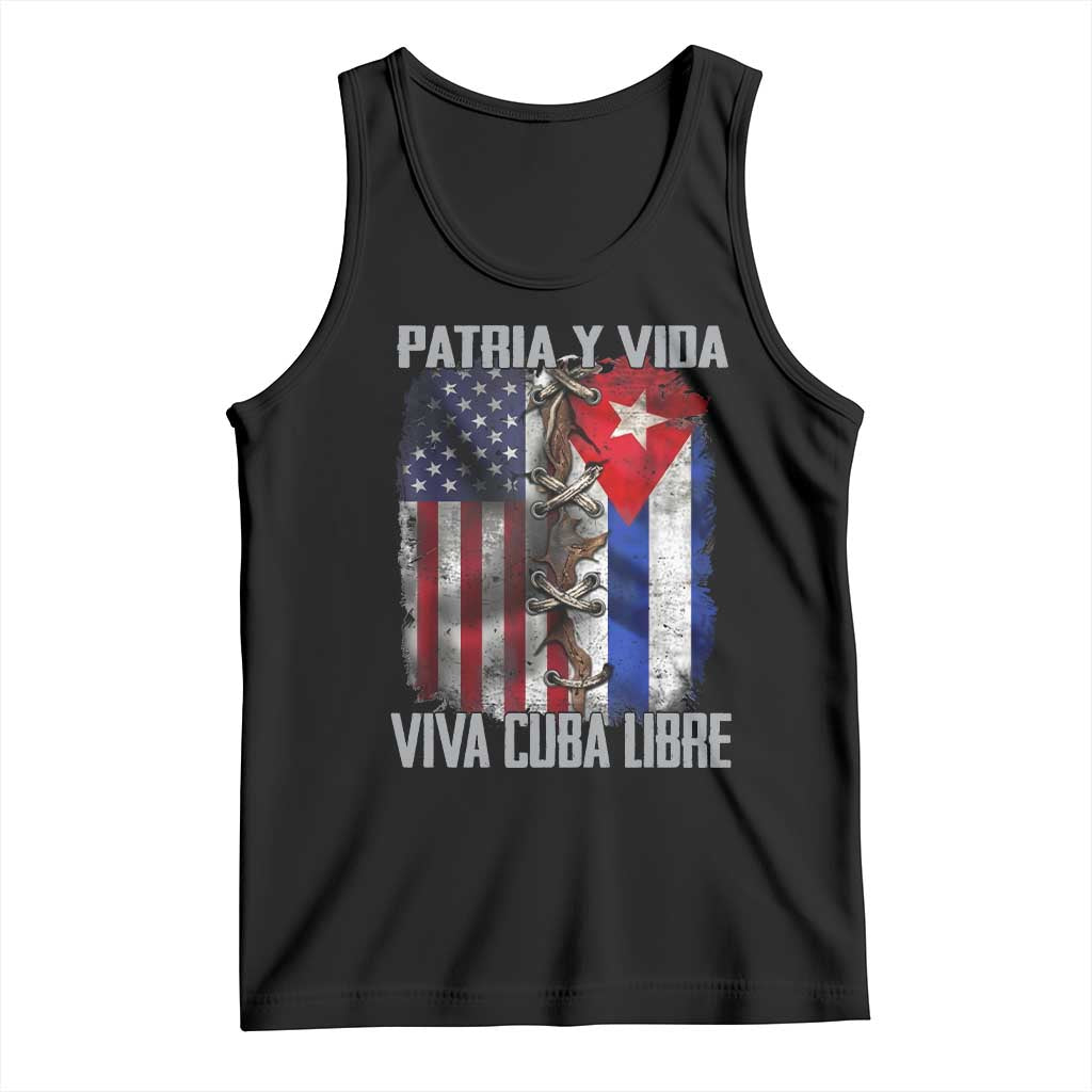 Patria y Vida Cuba Libre Freedom Tank Top Cuban Pride Independence USA Cuba Flag TS02 Black Print Your Wear