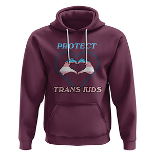 Protect Trans Kids Hoodie LGBT Support LGBT Pride Flag Heart Sign TS02 Maroon Printyourwear