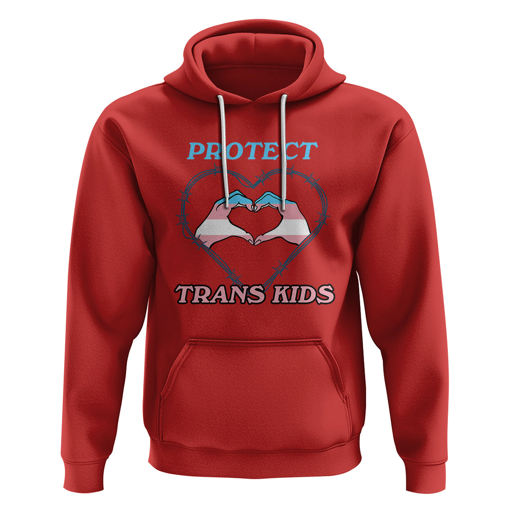 Protect Trans Kids Hoodie LGBT Support LGBT Pride Flag Heart Sign TS02 Red Printyourwear
