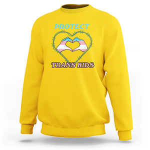 Protect Trans Kids Sweatshirt LGBT Support LGBT Pride Flag Heart Sign TS02 Daisy Printyourwear