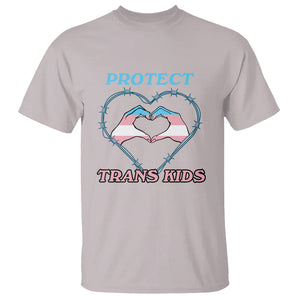 Protect Trans Kids T Shirt LGBT Support LGBT Pride Flag Heart Sign TS02 Ice Gray Printyourwear