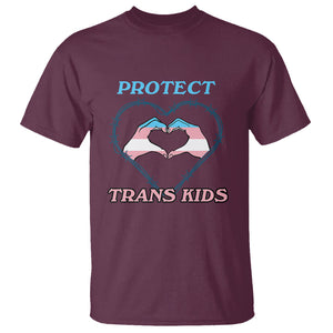 Protect Trans Kids T Shirt LGBT Support LGBT Pride Flag Heart Sign TS02 Maroon Printyourwear