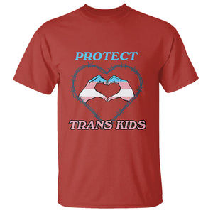 Protect Trans Kids T Shirt LGBT Support LGBT Pride Flag Heart Sign TS02 Red Printyourwear