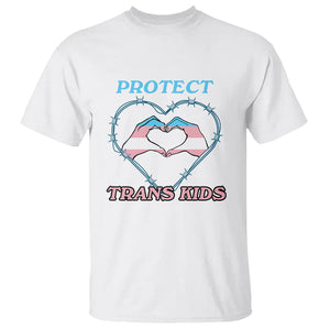 Protect Trans Kids T Shirt LGBT Support LGBT Pride Flag Heart Sign TS02 White Printyourwear