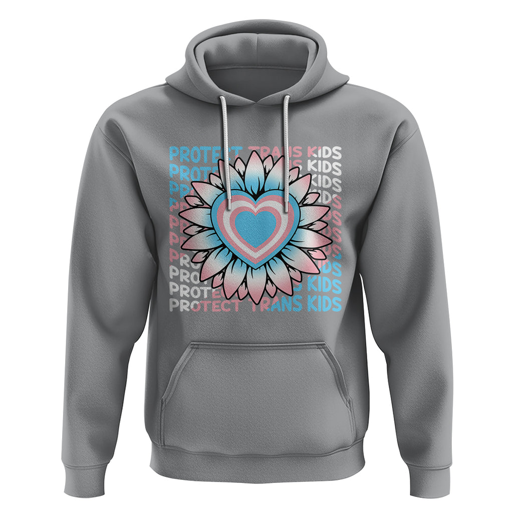 Protect Trans Kids Hoodie Transgender Support LGBT Pride Flag Sunflower TS02 Sport Gray Printyourwear