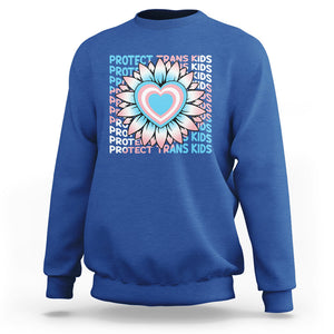 Protect Trans Kids Sweatshirt Transgender Support LGBT Pride Flag Sunflower TS02 Royal Blue Printyourwear