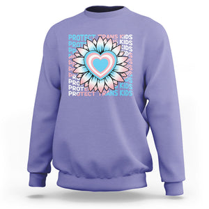 Protect Trans Kids Sweatshirt Transgender Support LGBT Pride Flag Sunflower TS02 Violet Printyourwear