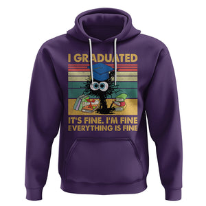 Last Day Of School Hoodie Black Cat It's Fine I'm Fine Everything TS02 Purple Printyourwear