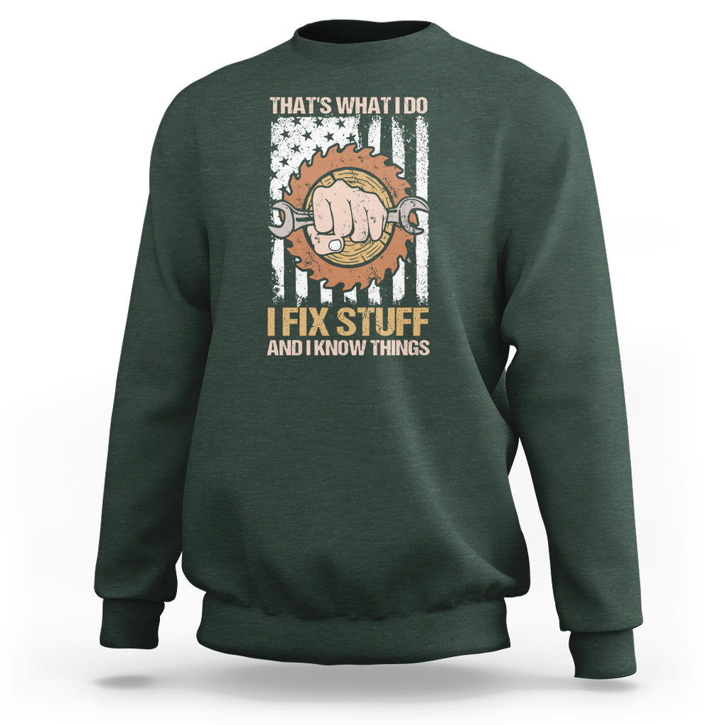 Handyman Sweatshirt Ask Grandpa Anything Funny Fathers Day Tee TS02 Dark Forest Green Printyourwear