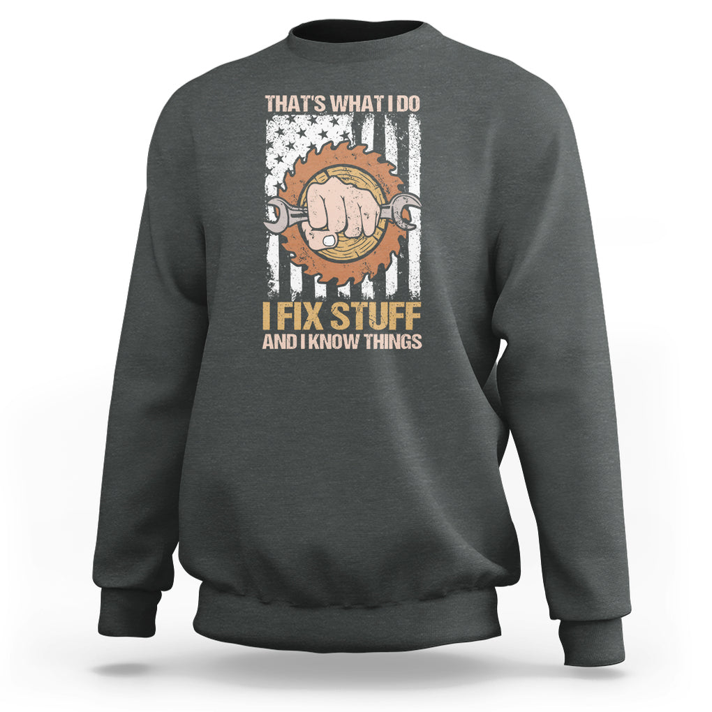 Handyman Sweatshirt Ask Grandpa Anything Funny Fathers Day Tee TS02 Dark Heather Printyourwear