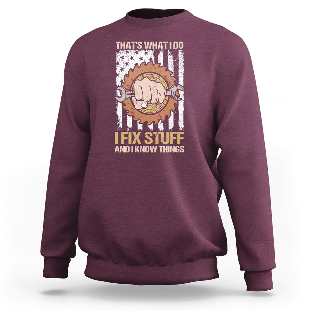 Handyman Sweatshirt Ask Grandpa Anything Funny Fathers Day Tee TS02 Maroon Printyourwear